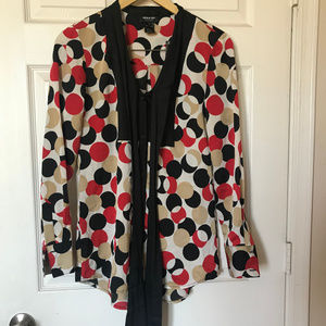 Fashion Star Tie Front Print Blouse